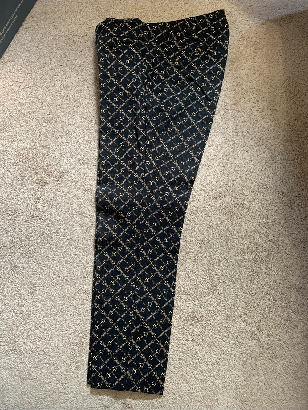 New York & Company Audrey Ankle Pants with Gold Chain Print